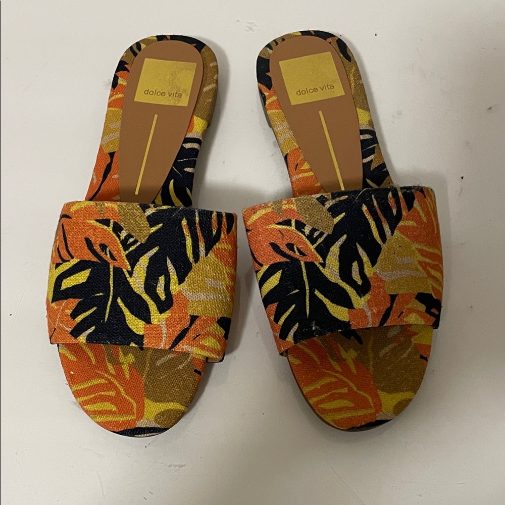 Dolce Vita Orange and Black Leaf Sandals - Picture 2 of 3